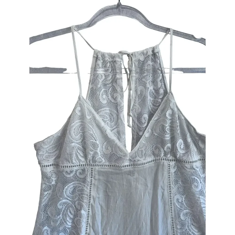 Linea Donatella Flower Child Sheer Lace Chemise Lingerie Nightgown M bohemian
